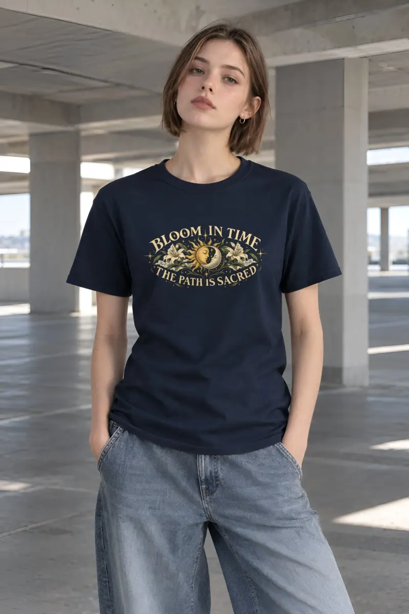 "Bloom In Time" Heavyweight Unisex Crewneck T-shirt