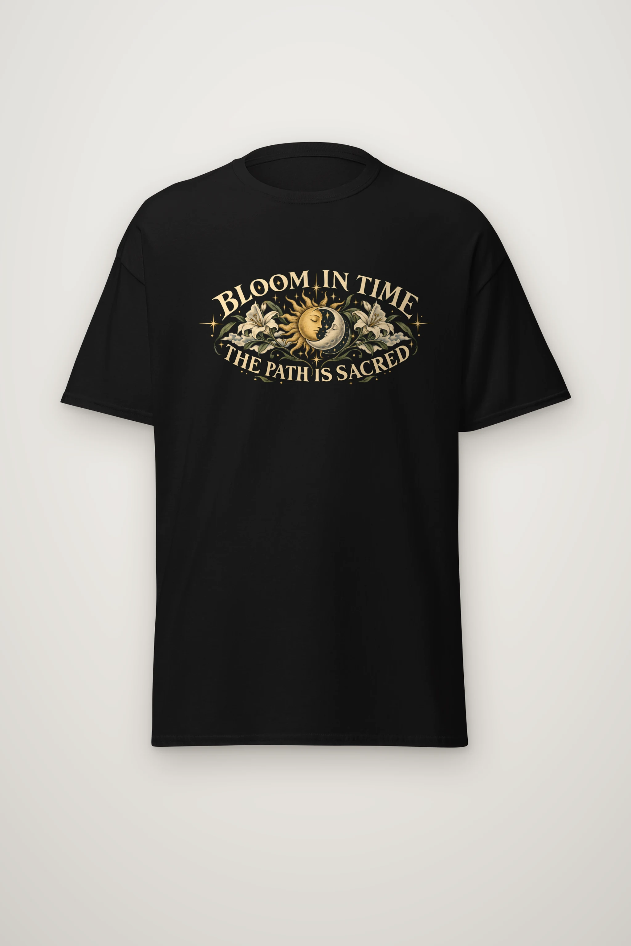 "Bloom In Time" Heavyweight Unisex Crewneck T-shirt