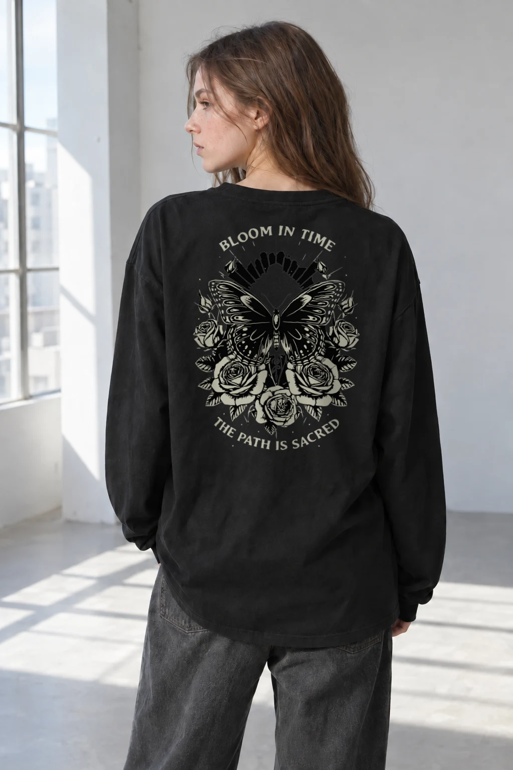 "Bloom In Time" Unisex Longsleeve T-shirt | Gildan 2400