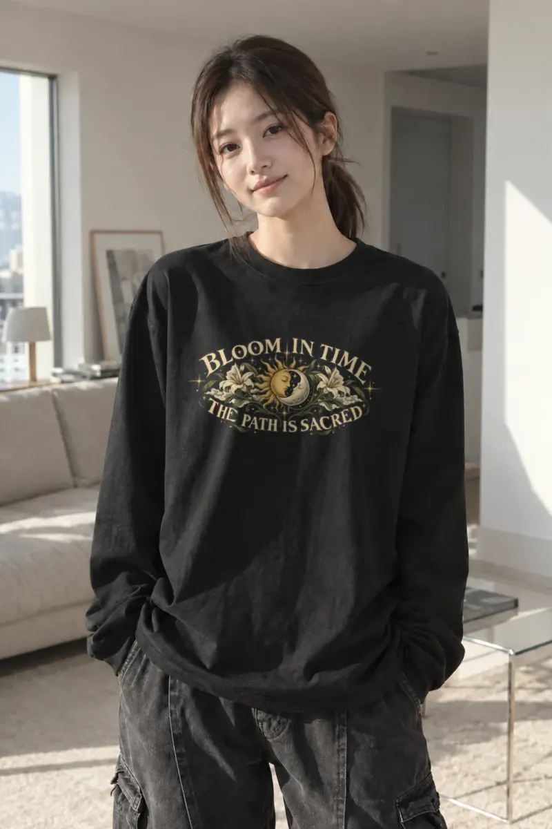 "Bloom In Time" Unisex Longsleeve T-shirt | Gildan 2400
