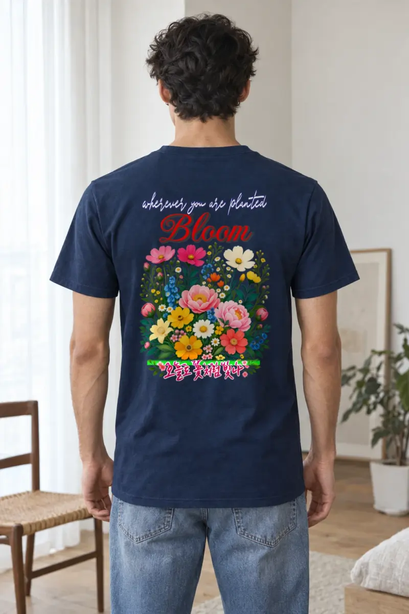 "Bloom Wherever Planted" Heavyweight Unisex Crewneck T-shirt | Gildan 5000