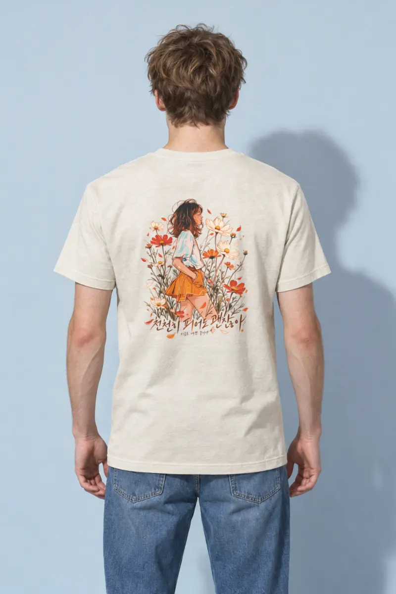 "Blooming At My Pace" Heavyweight Unisex Crewneck T-shirt