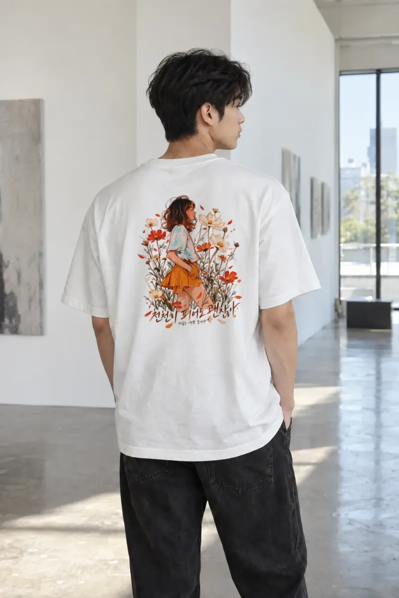 "Blooming At My Pace" Heavyweight Unisex Crewneck T-shirt | Gildan 5000