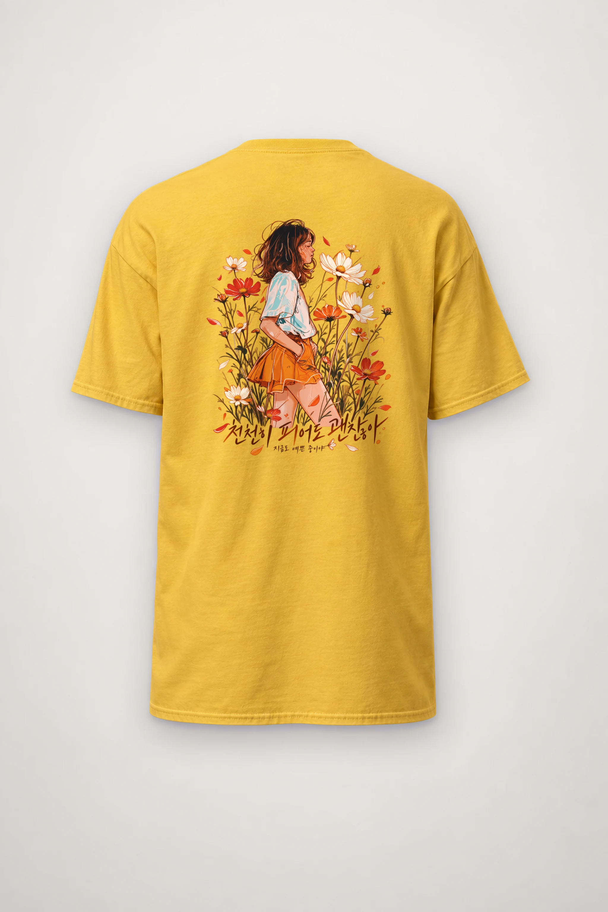 "Blooming At My Pace" Heavyweight Unisex Crewneck T-shirt
