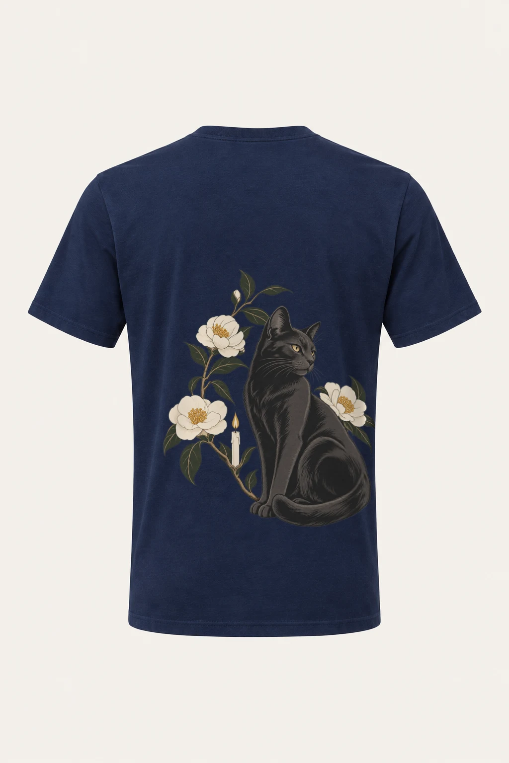 "Blooming Cat" Heavyweight Unisex Crewneck T-shirt | Gildan 5000