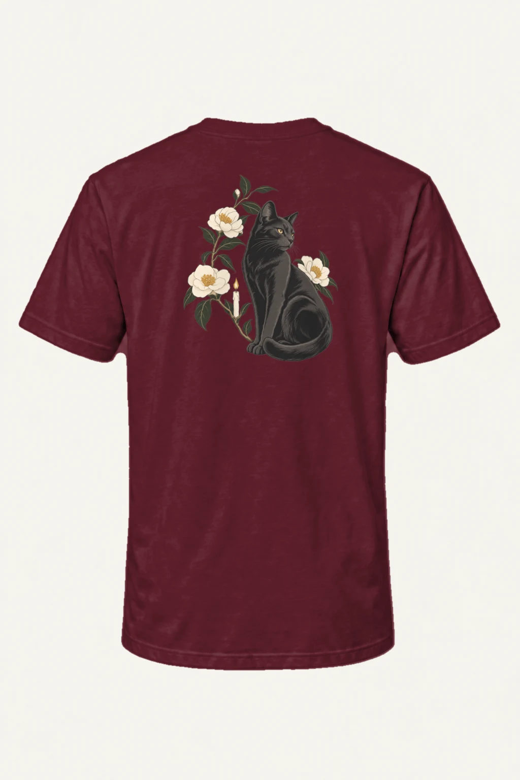 "Blooming Cat" Heavyweight Unisex Crewneck T-shirt | Gildan 5000