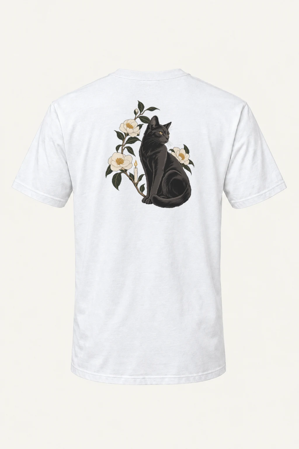 "Blooming Cat" Heavyweight Unisex Crewneck T-shirt | Gildan 5000