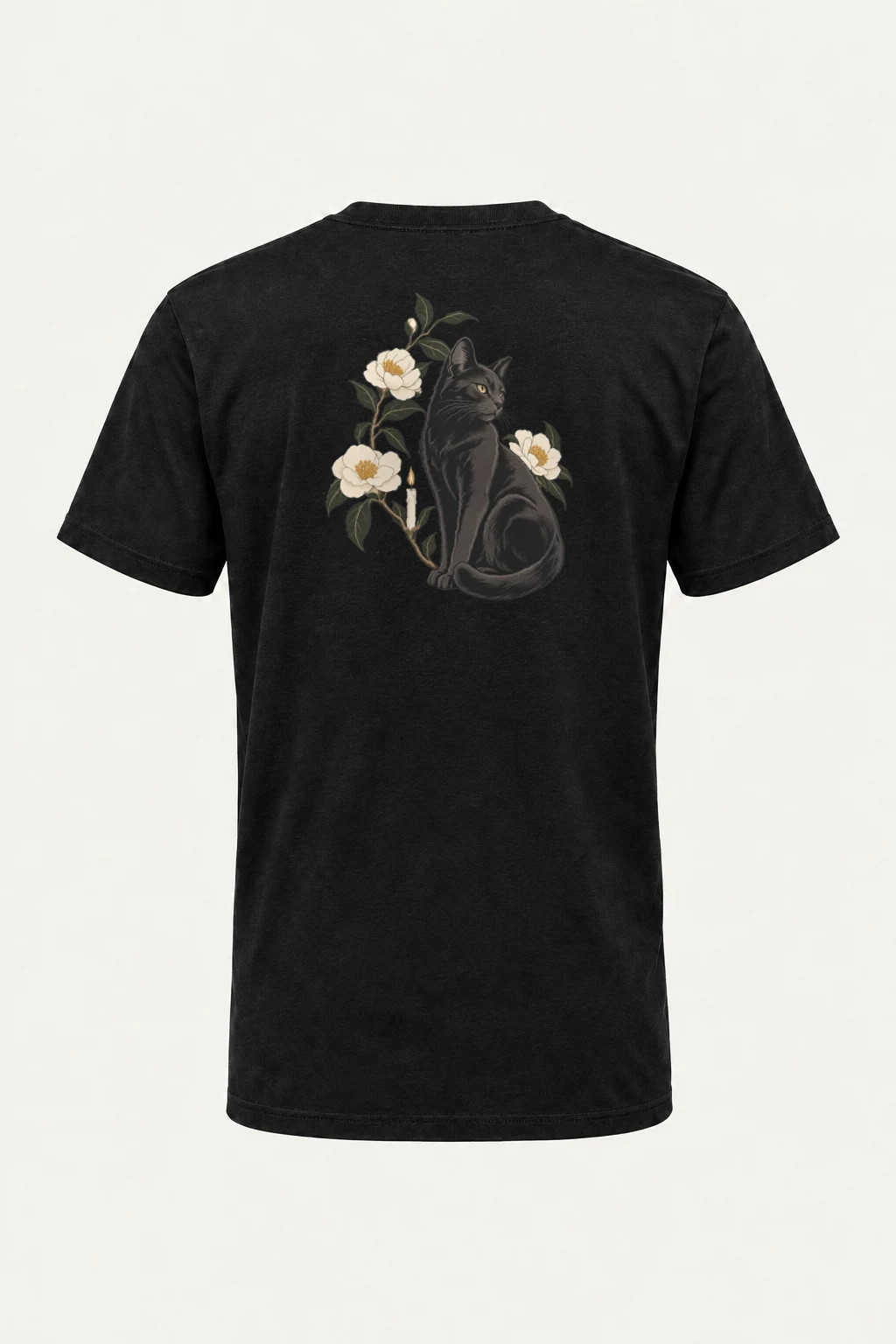 "Blooming Cat" Heavyweight Unisex Crewneck T-shirt | Gildan 5000