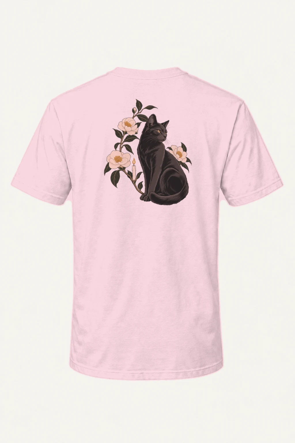"Blooming Cat" Heavyweight Unisex Crewneck T-shirt | Gildan 5000