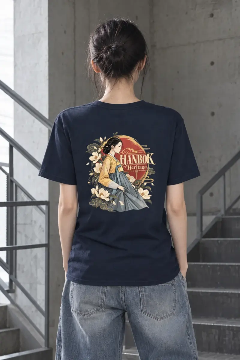 "Blooming Hanbok Muse" Heavyweight Unisex Crewneck T-shirt