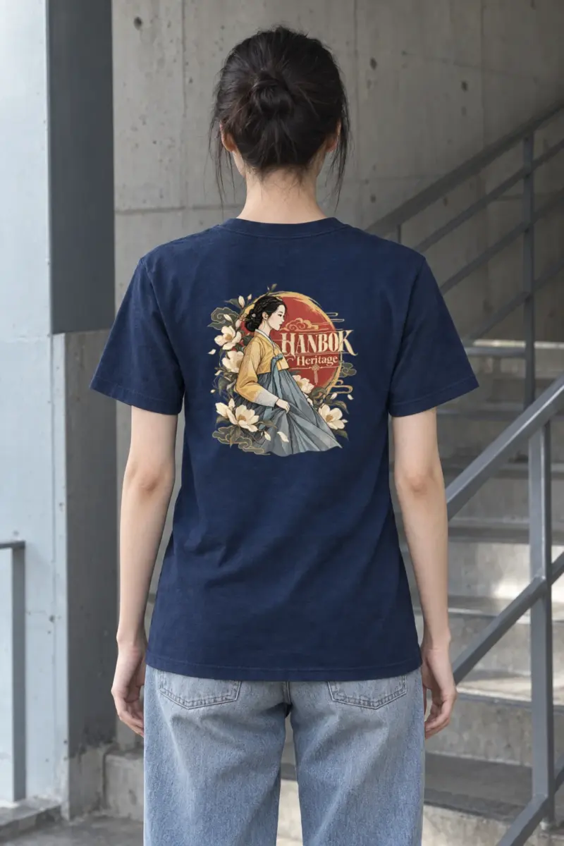 "Blooming Hanbok Muse" Heavyweight Unisex Crewneck T-shirt