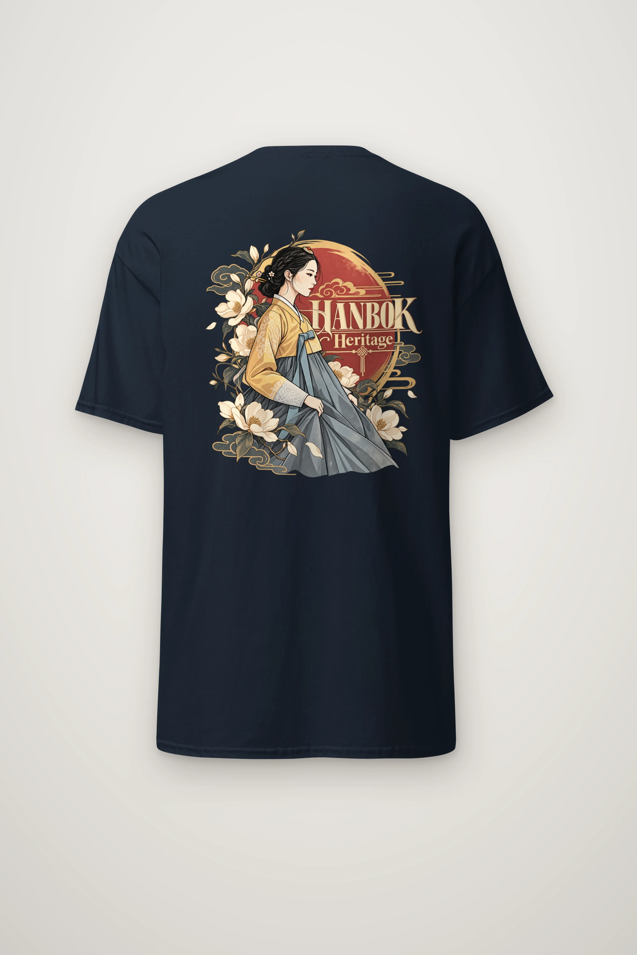 "Blooming Hanbok Muse" Heavyweight Unisex Crewneck T-shirt