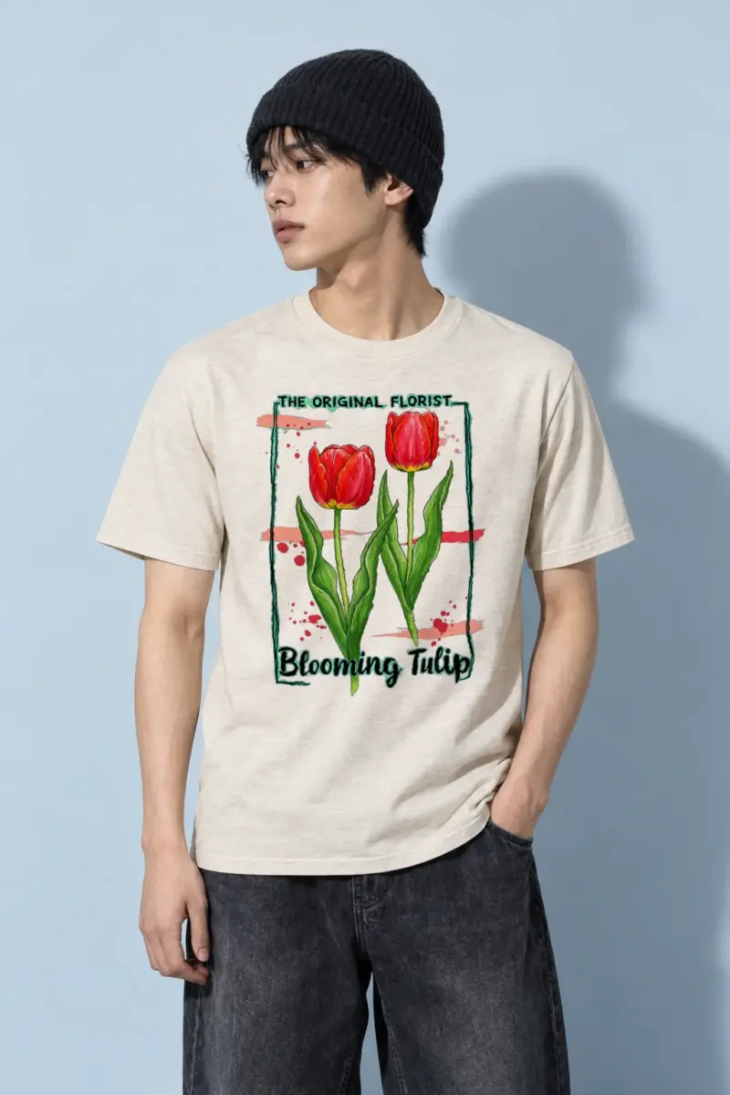 "Blooming Tulip" Heavyweight Unisex Crewneck T-shirt