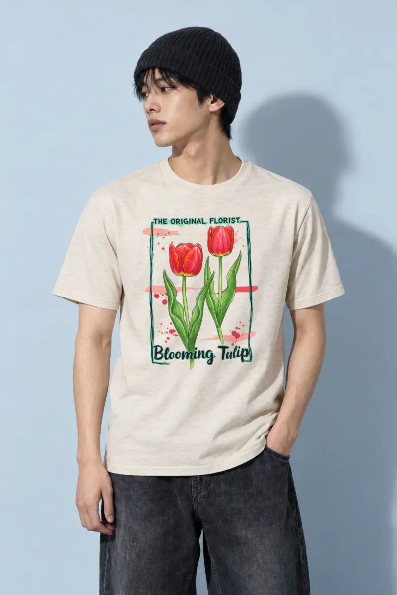"Blooming Tulip" Heavyweight Unisex Crewneck T-shirt