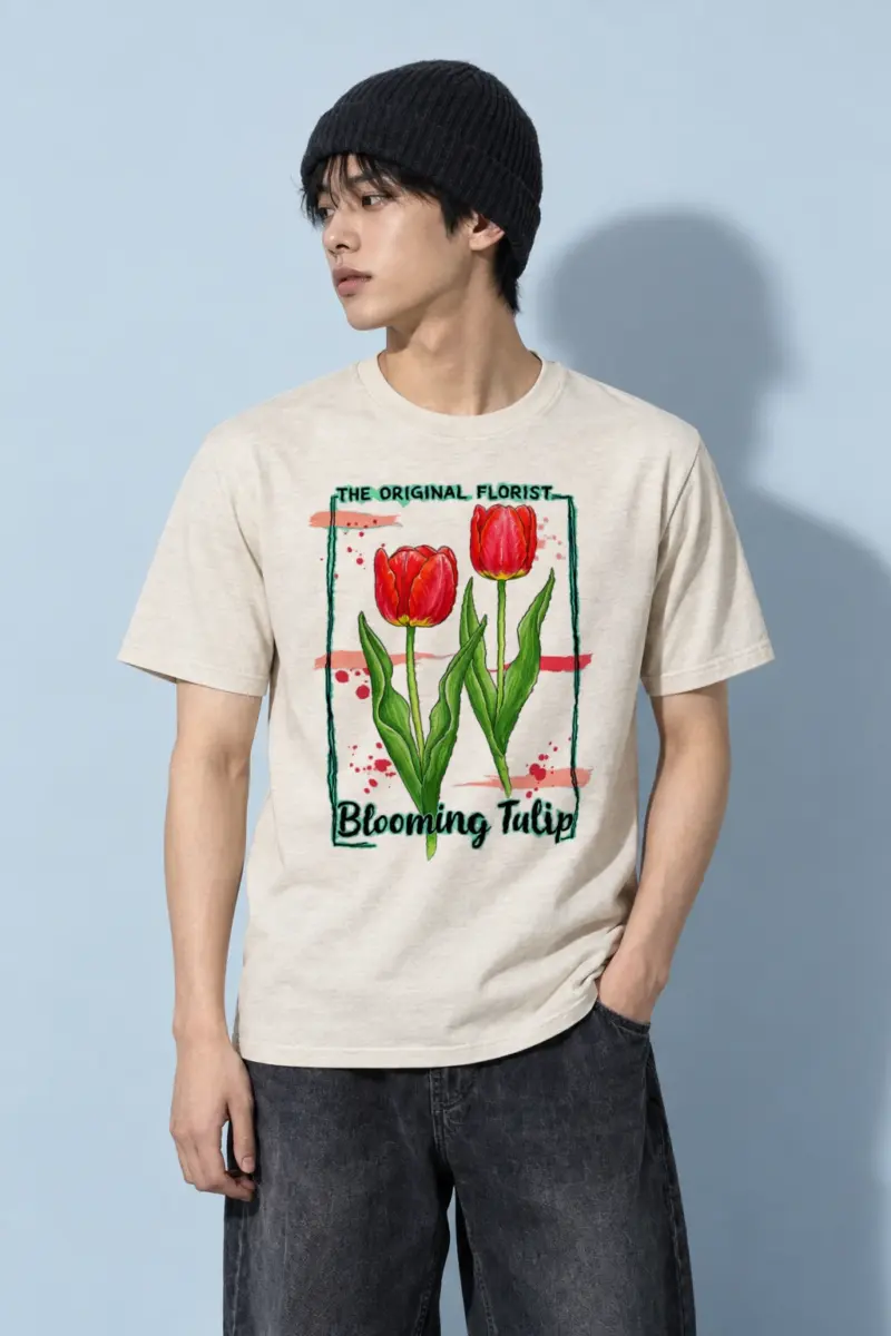 "Blooming Tulip" Heavyweight Unisex Crewneck T-shirt