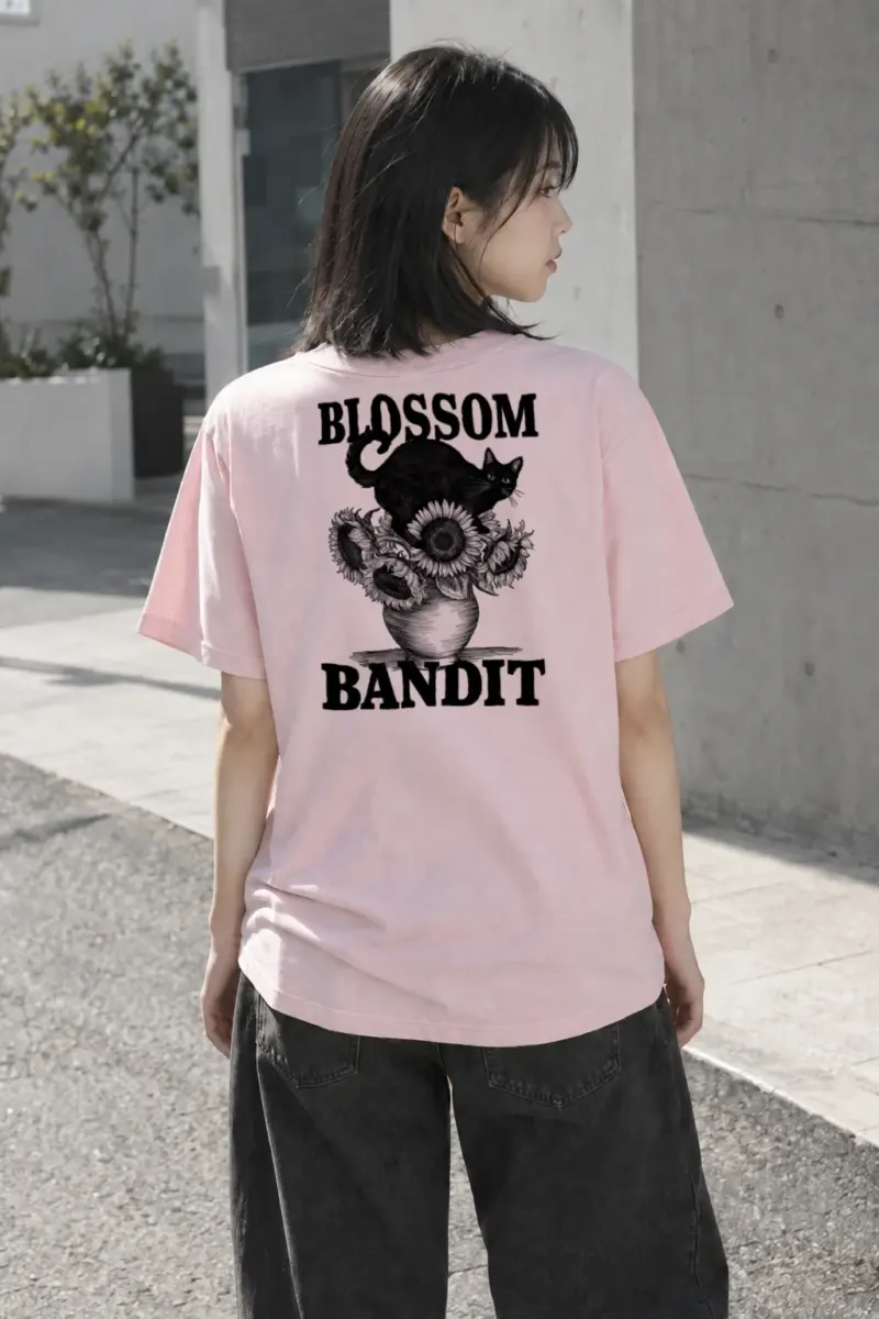"Blossom Bandit" Heavyweight Unisex Crewneck T-shirt | Gildan 5000