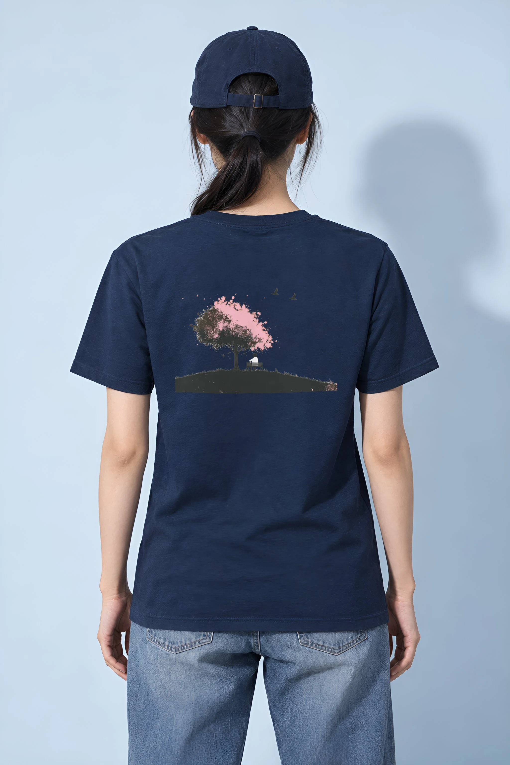 "Blossom Bench" Heavyweight Unisex Crewneck T-shirt