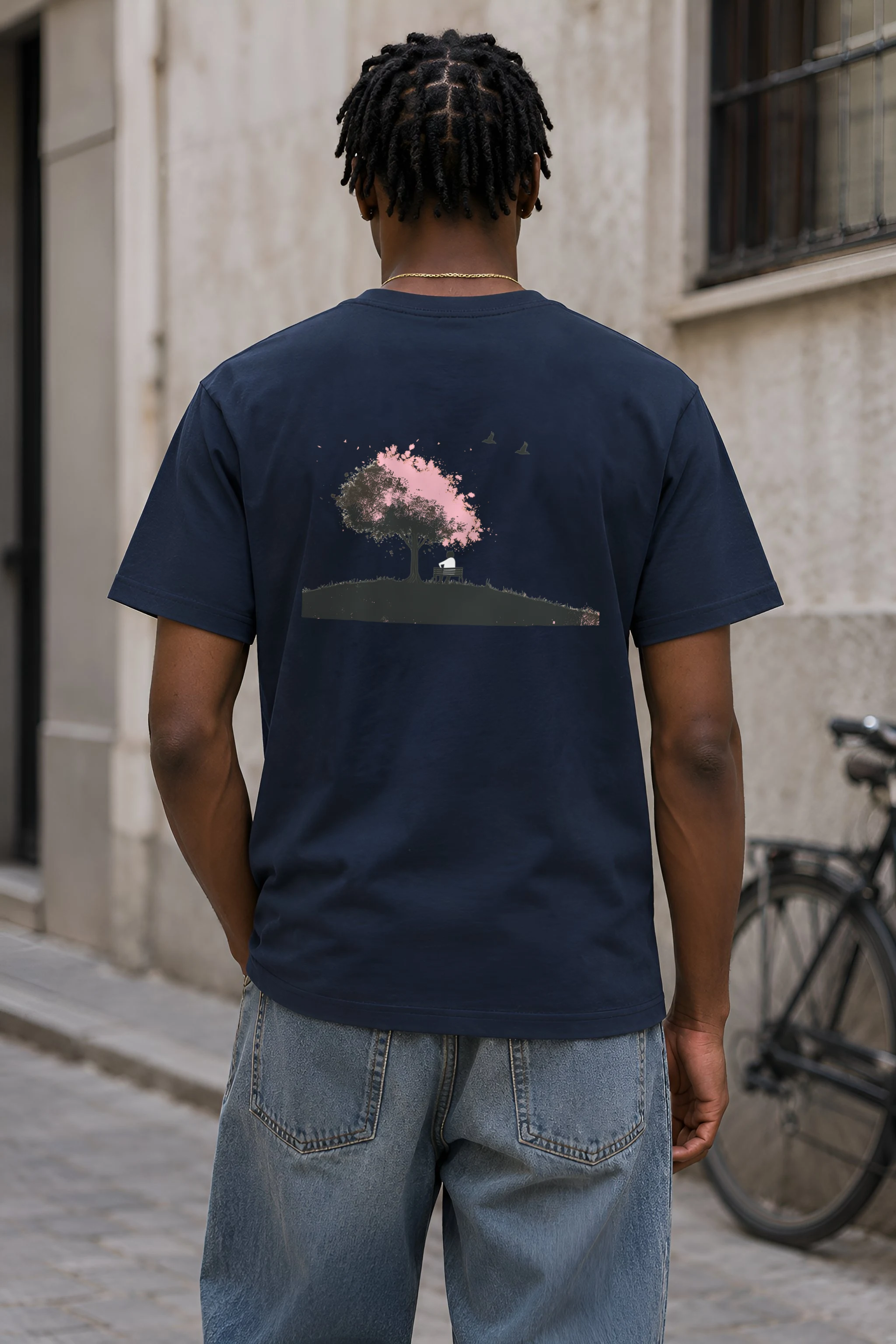 "Blossom Bench" Heavyweight Unisex Crewneck T-shirt
