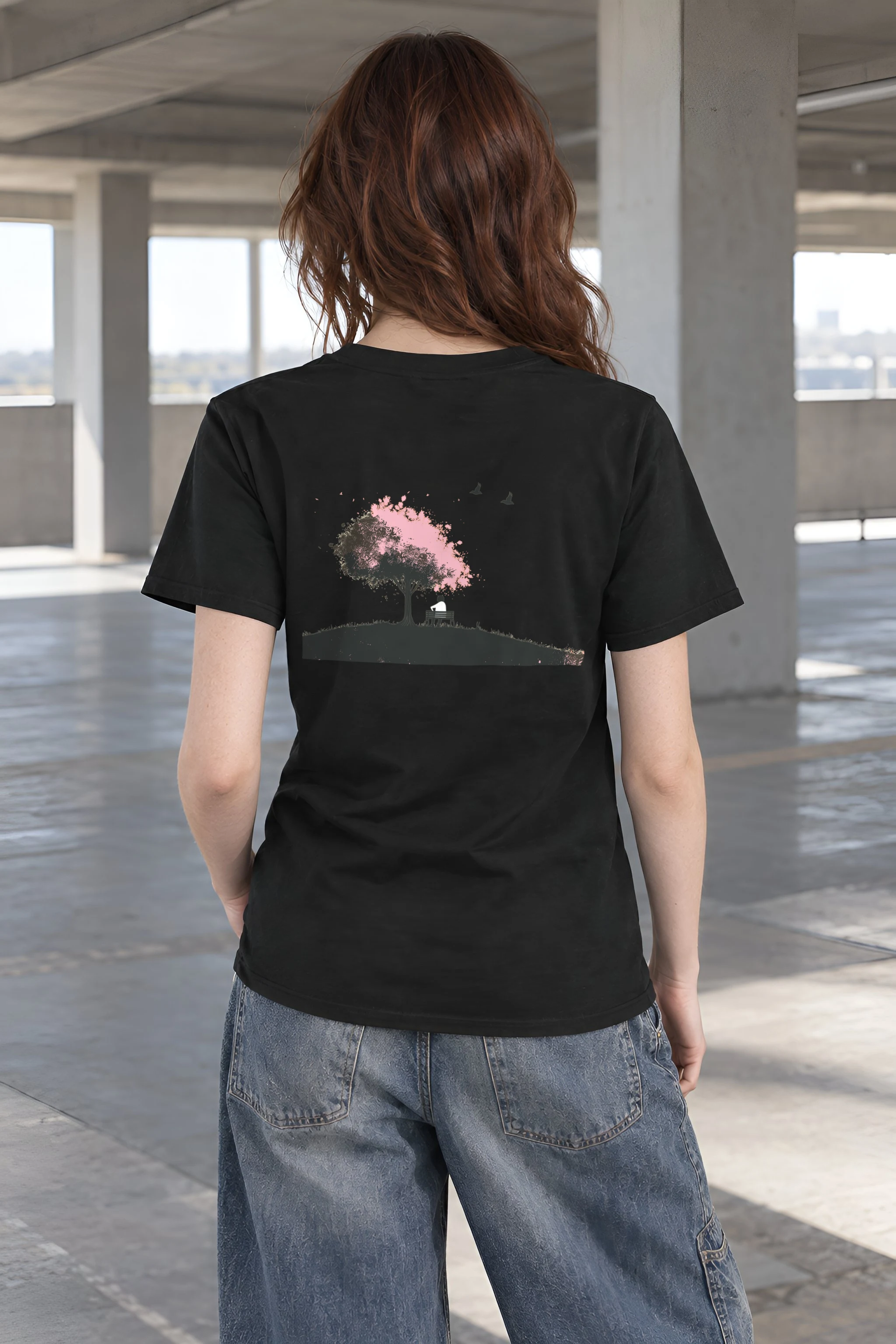 "Blossom Bench" Heavyweight Unisex Crewneck T-shirt
