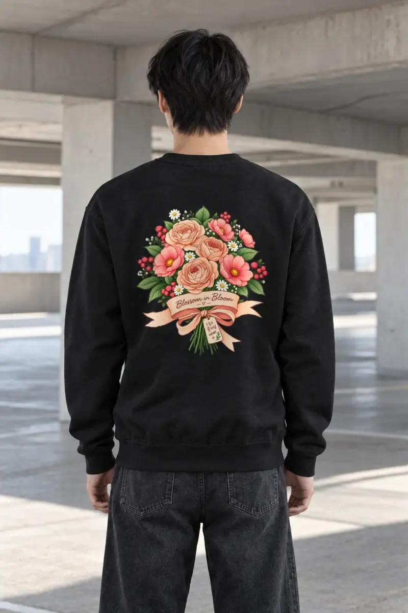 "Blossom In Bloom" Heavy Blend Unisex Crewneck Sweatshirt | Gildan 18000