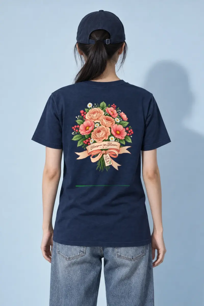 "Blossom In Bloom" Heavyweight Unisex Crewneck T-shirt | Gildan 5000