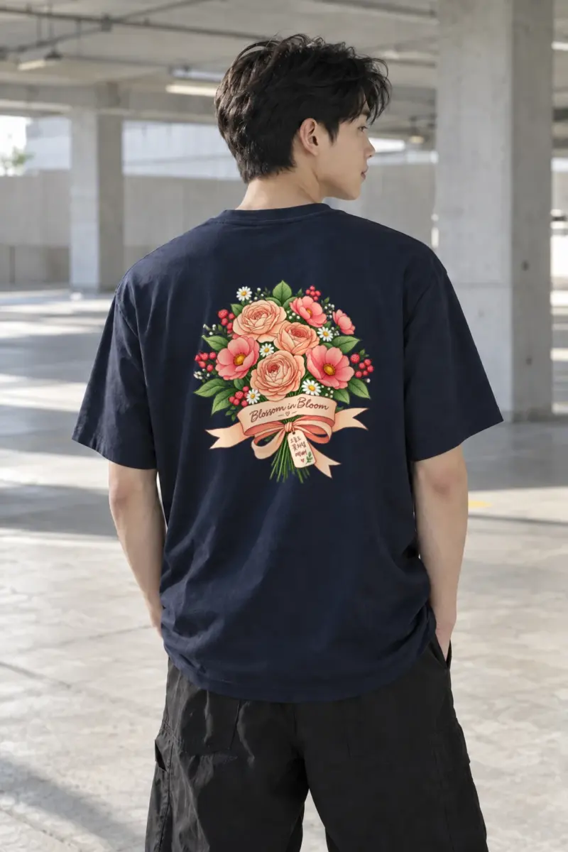 "Blossom In Bloom" Heavyweight Unisex Crewneck T-shirt | Gildan 5000