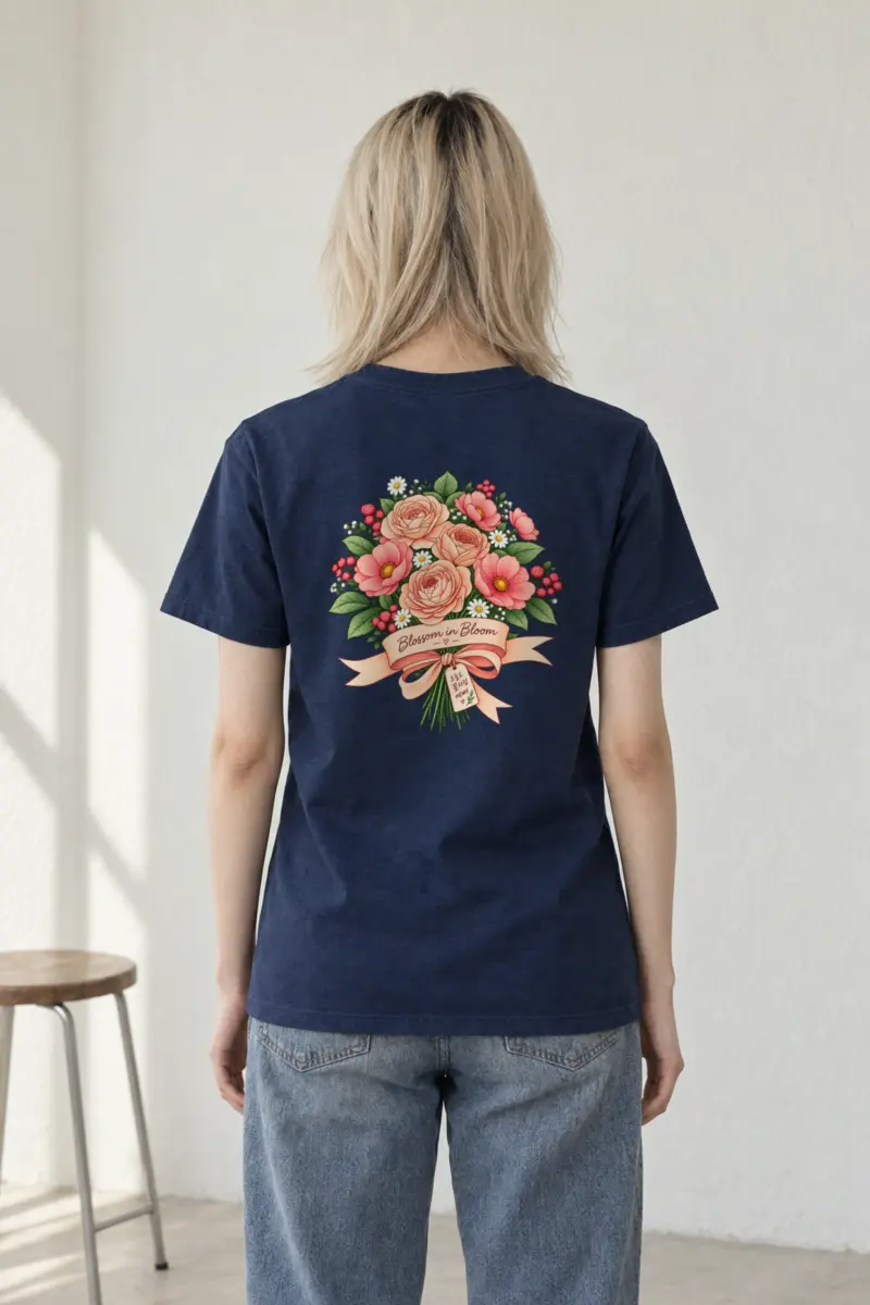 "Blossom In Bloom" Heavyweight Unisex Crewneck T-shirt