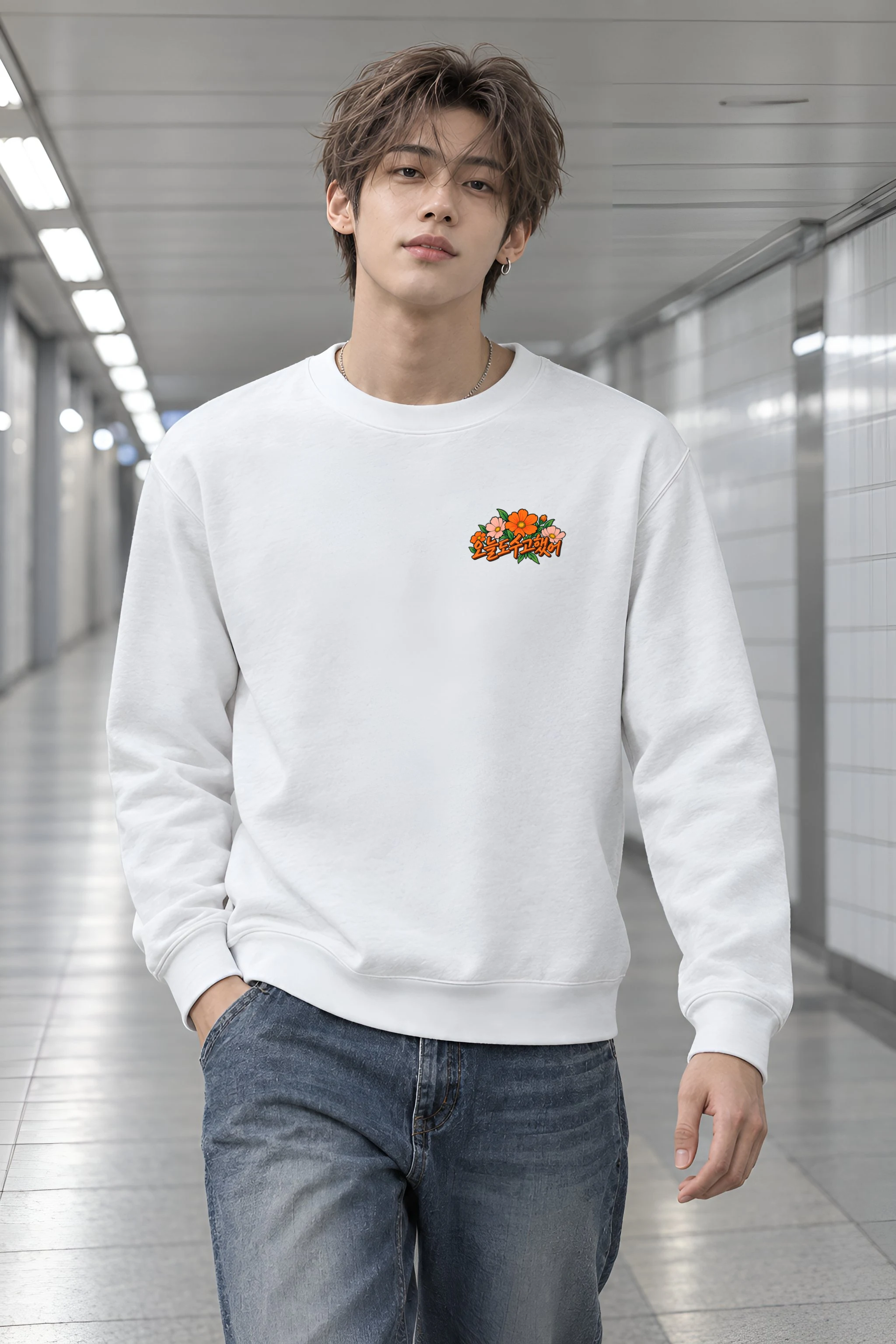 "Blossom Meadow" Heavy Blend Unisex Crewneck Sweatshirt