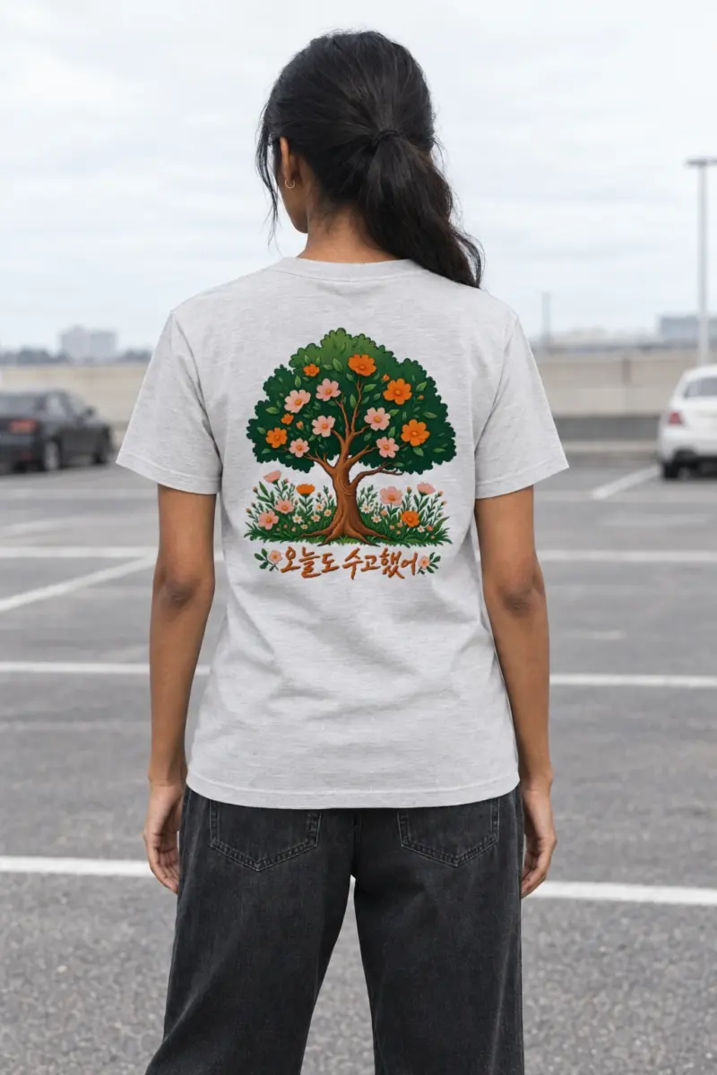 "Blossom Meadow" Heavyweight Unisex Crewneck T-shirt | Gildan 5000