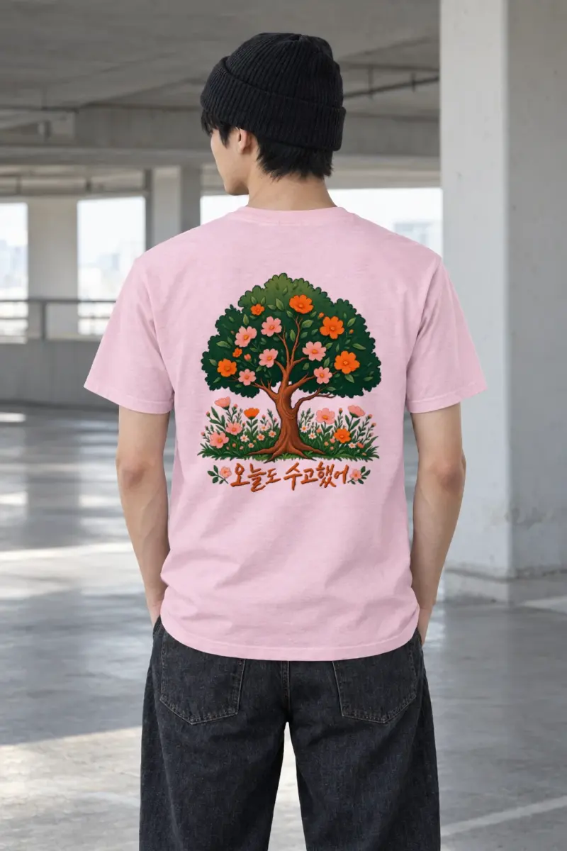 "Blossom Meadow" Heavyweight Unisex Crewneck T-shirt | Gildan 5000