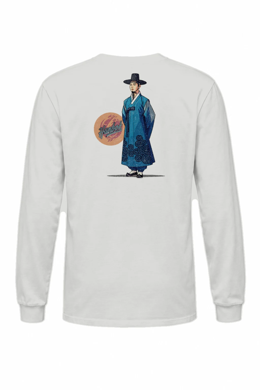 "Blue Hanbok Portrait" Unisex Longsleeve T-shirt | Gildan 2400