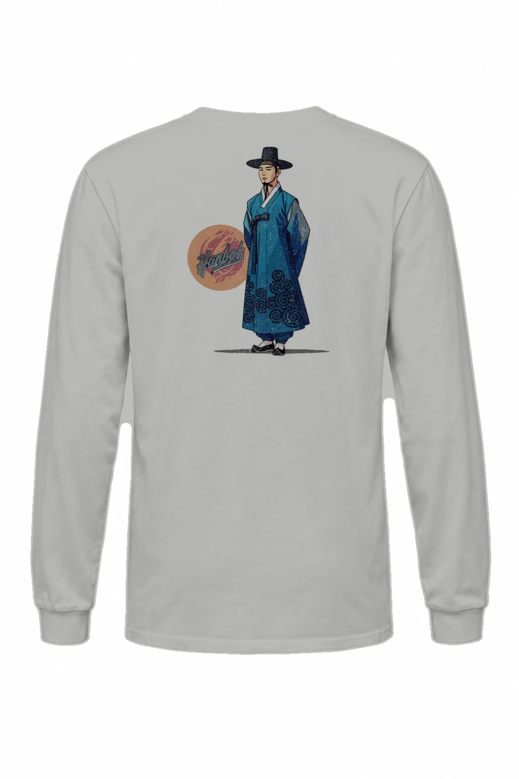 "Blue Hanbok Portrait" Unisex Longsleeve T-shirt | Gildan 2400
