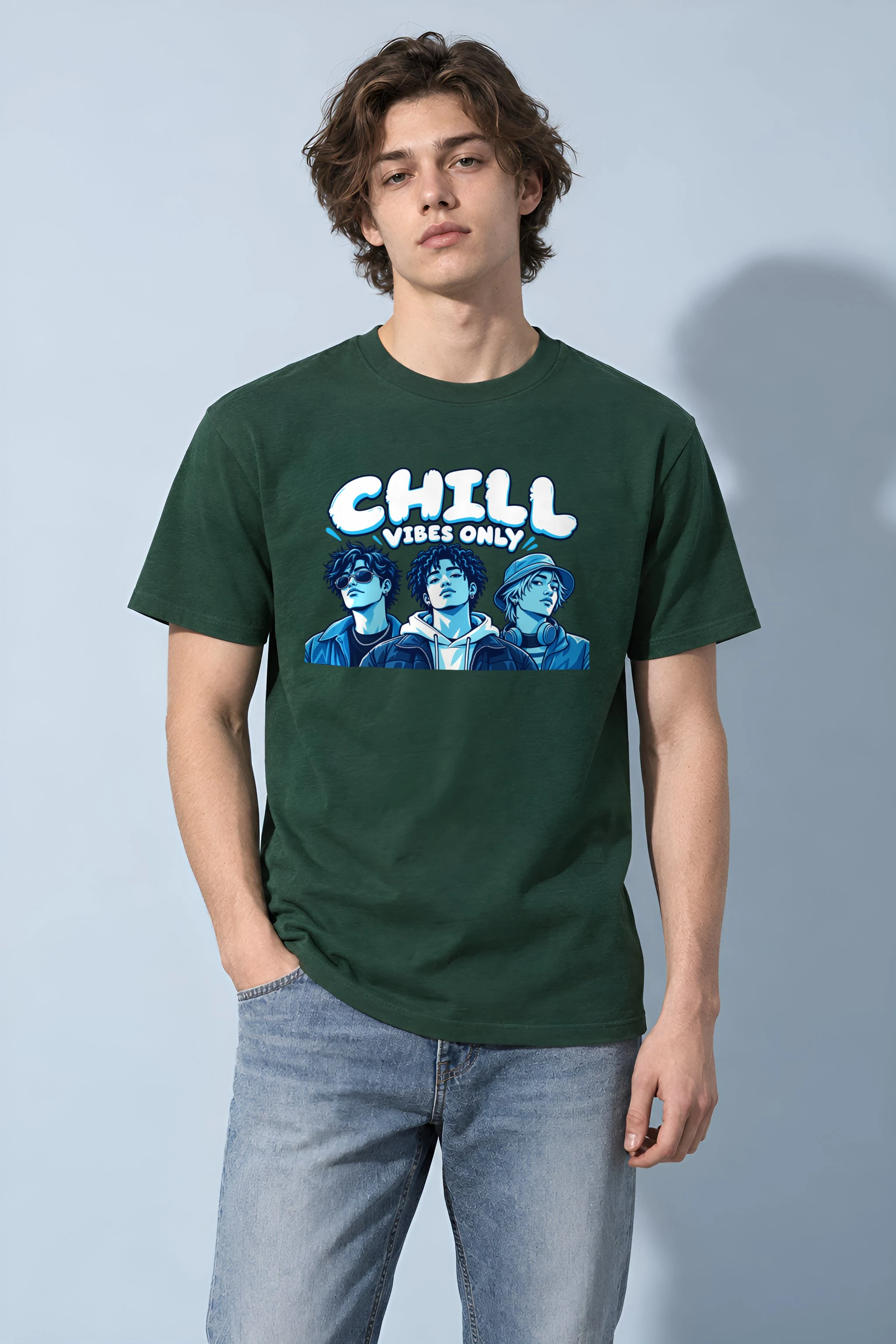 "Blue Hour Trio" Heavyweight Unisex Crewneck T-shirt