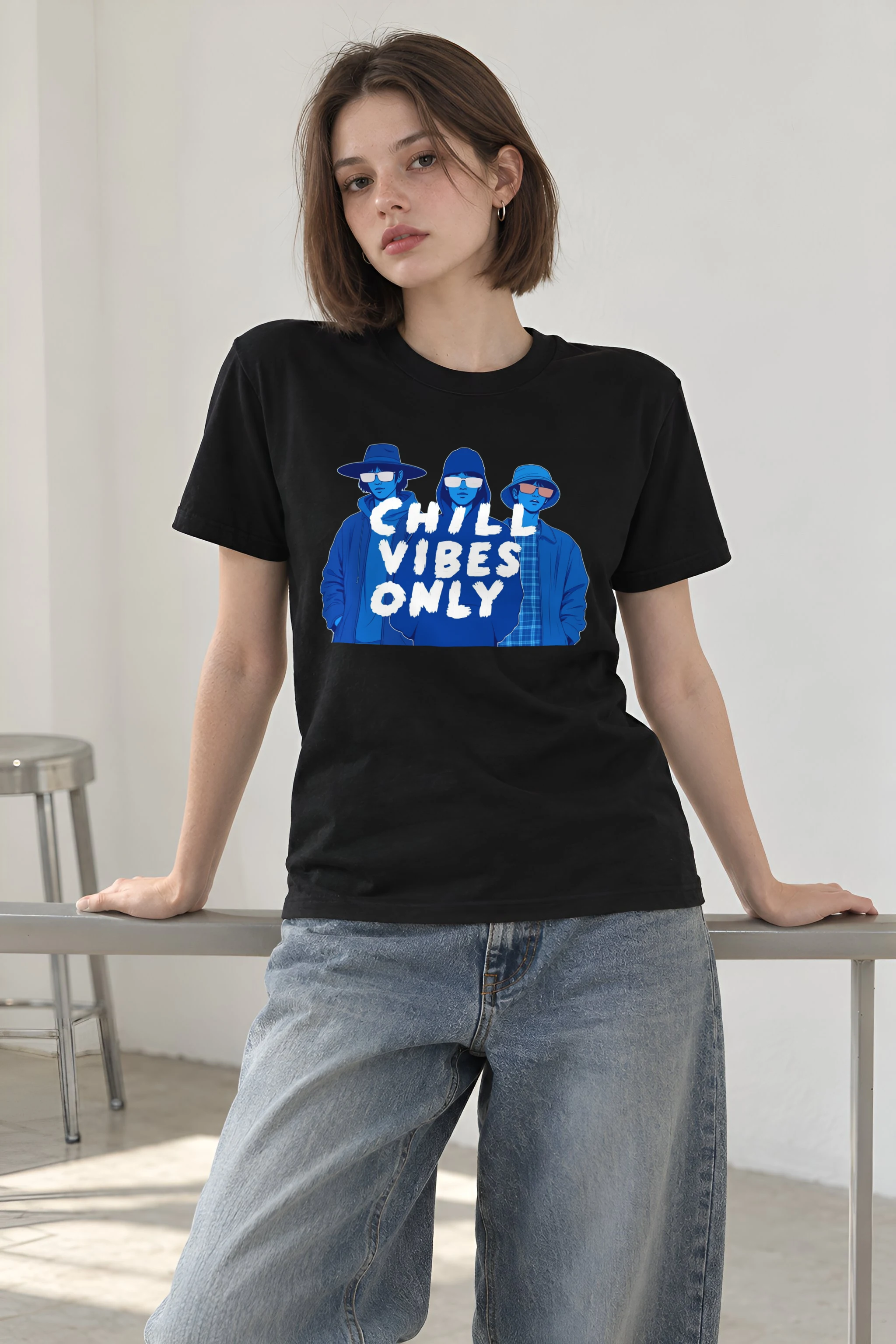 "Blue Shade Society" Heavyweight Unisex Crewneck T-shirt