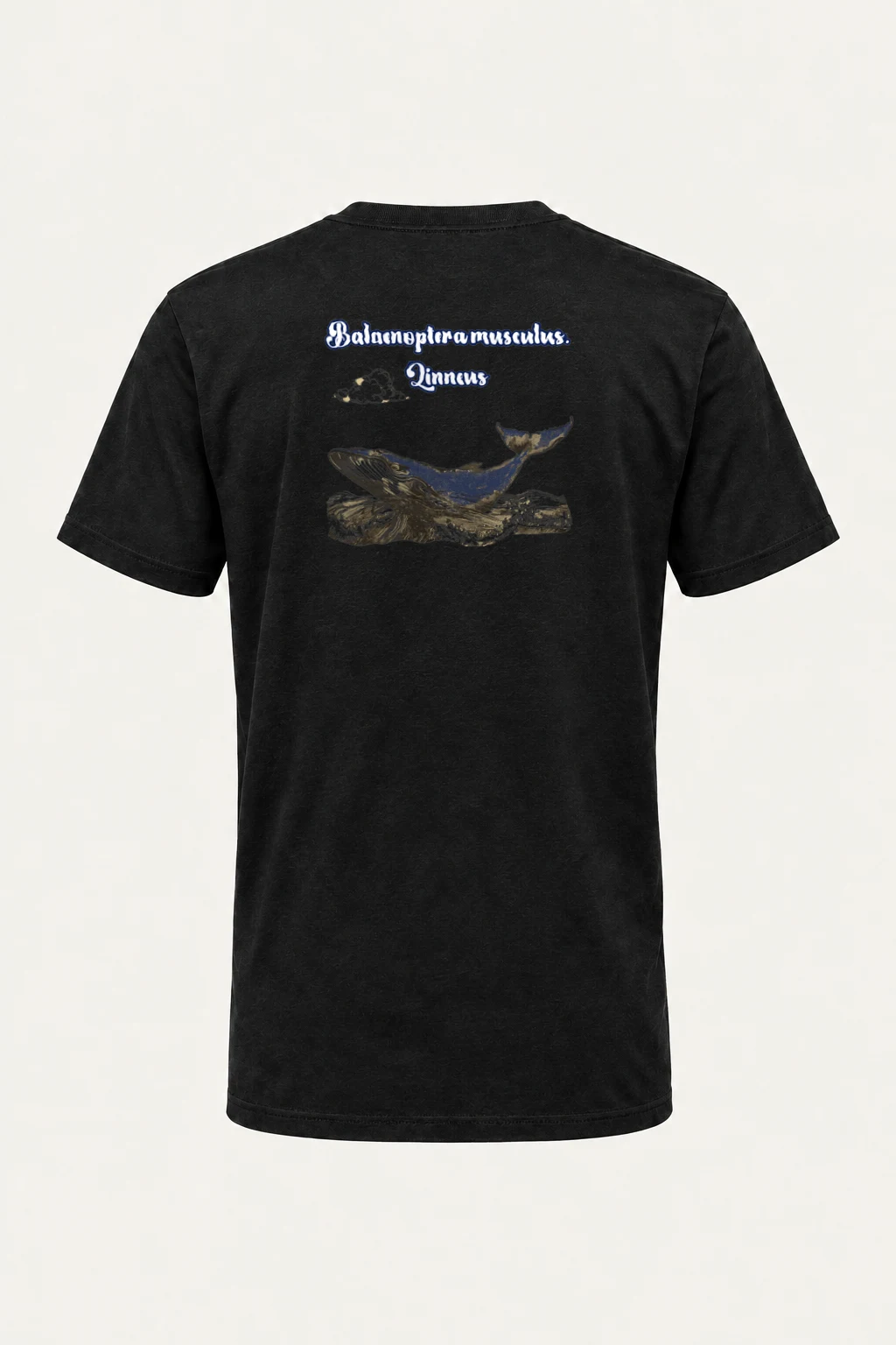 "Blue Whale Engraving" Heavyweight Unisex Crewneck T-shirt | Gildan 5000