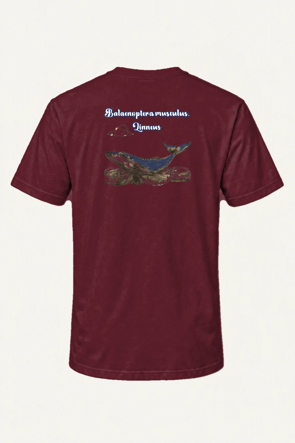 "Blue Whale Engraving" Heavyweight Unisex Crewneck T-shirt | Gildan 5000