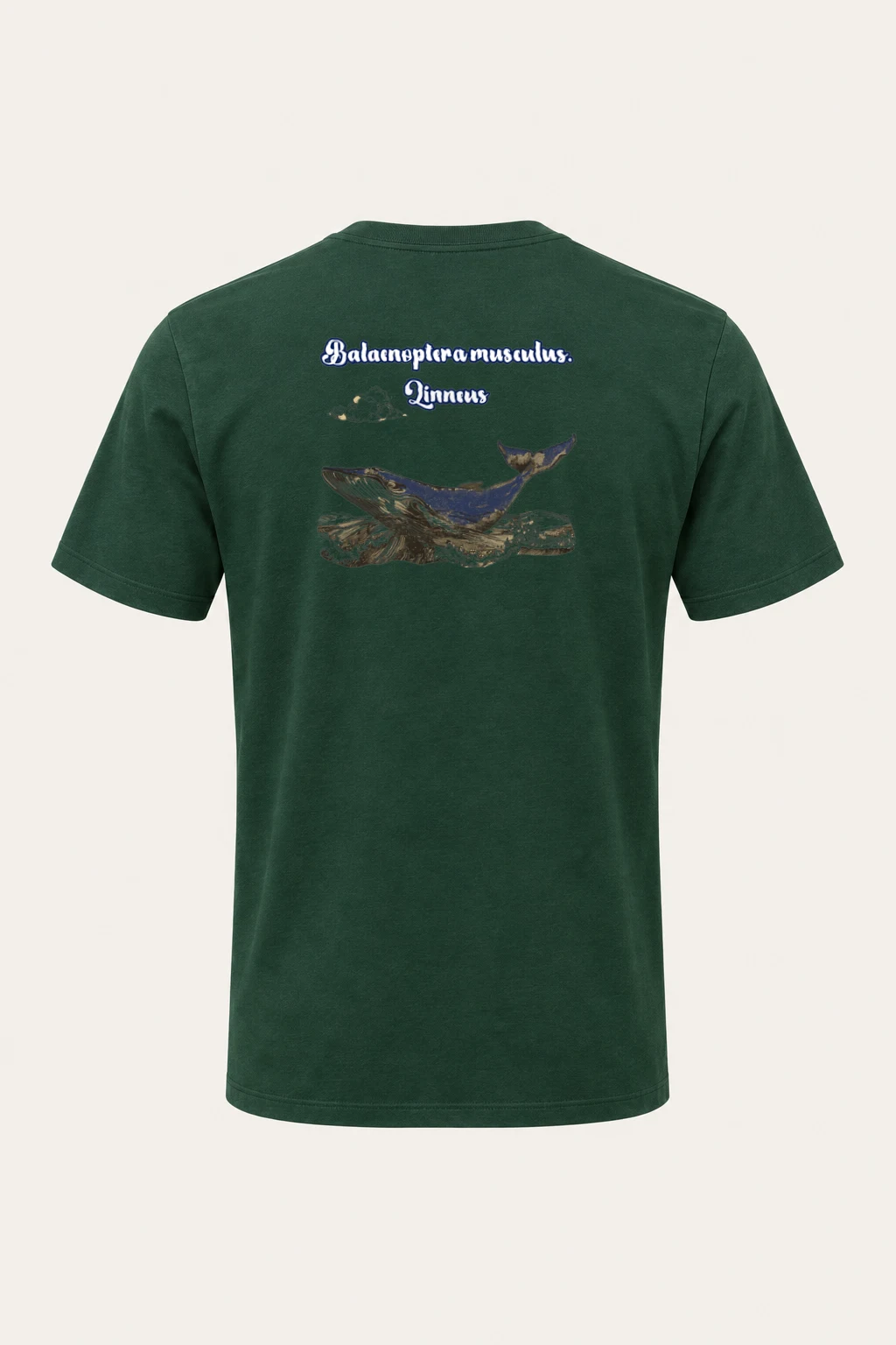 "Blue Whale Engraving" Heavyweight Unisex Crewneck T-shirt | Gildan 5000