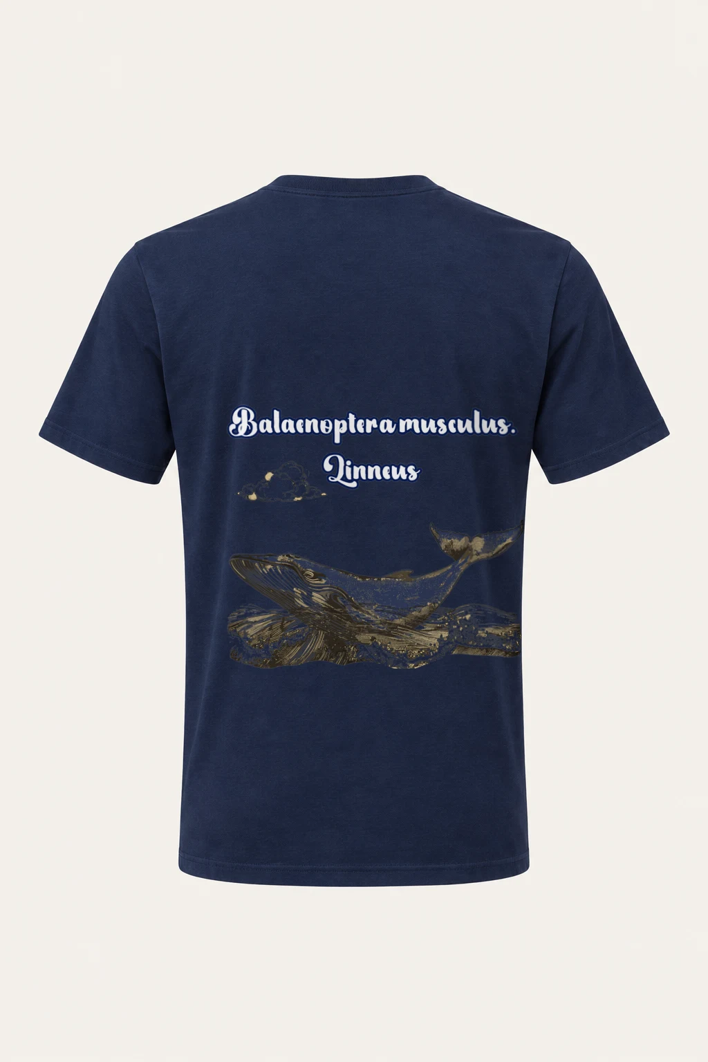 "Blue Whale Engraving" Heavyweight Unisex Crewneck T-shirt | Gildan 5000