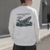 "Blue Whale Engraving" Unisex Longsleeve T-shirt | Gildan 2400