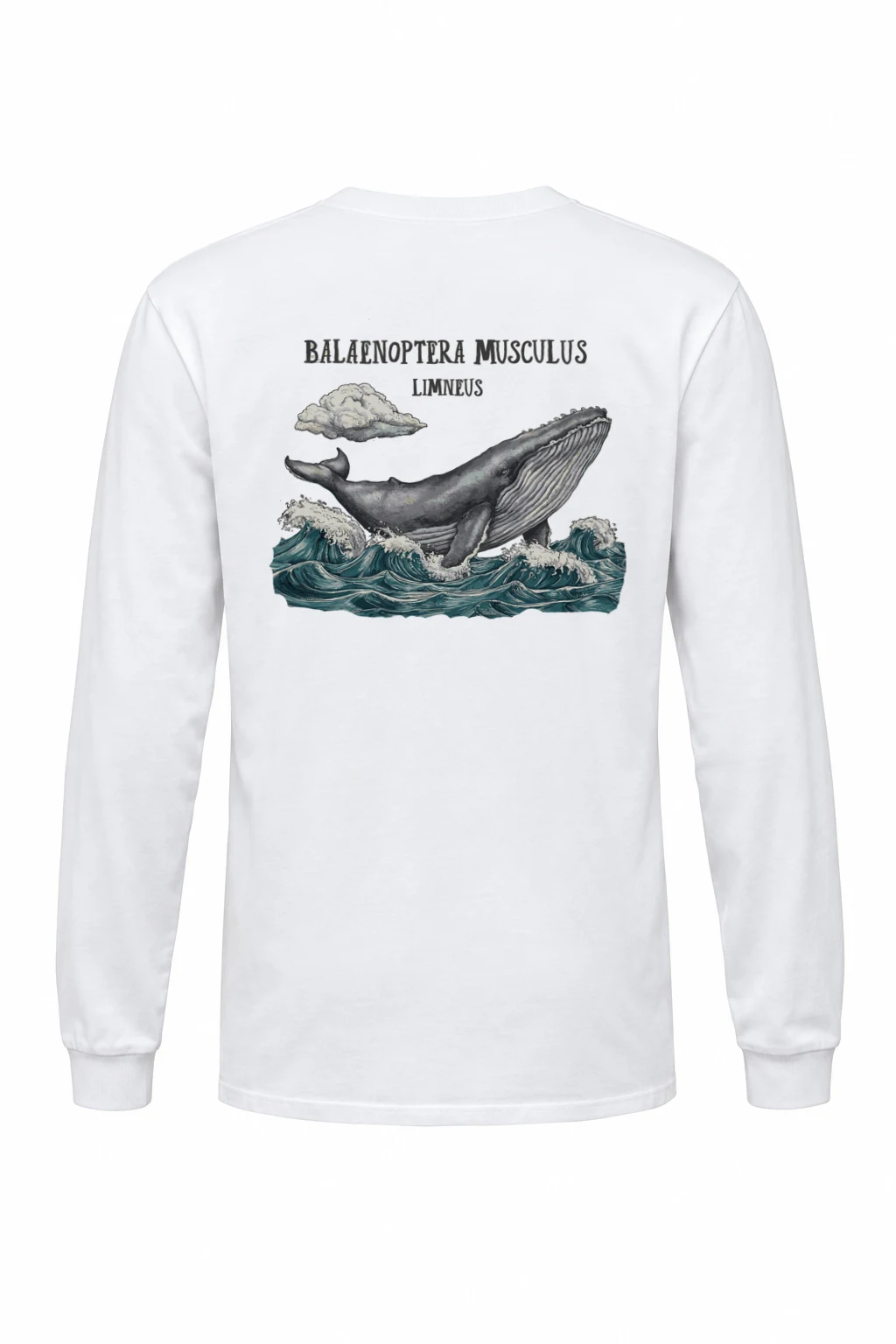 "Blue Whale Engraving" Unisex Longsleeve T-shirt | Gildan 2400