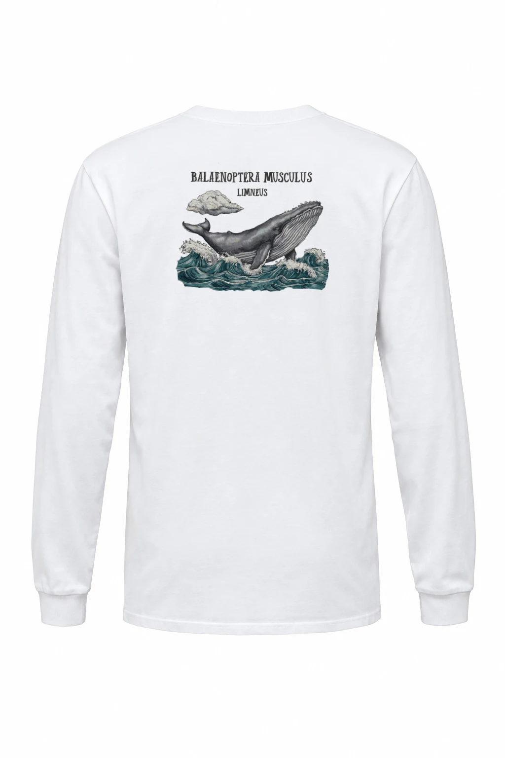 "Blue Whale Engraving" Unisex Longsleeve T-shirt | Gildan 2400
