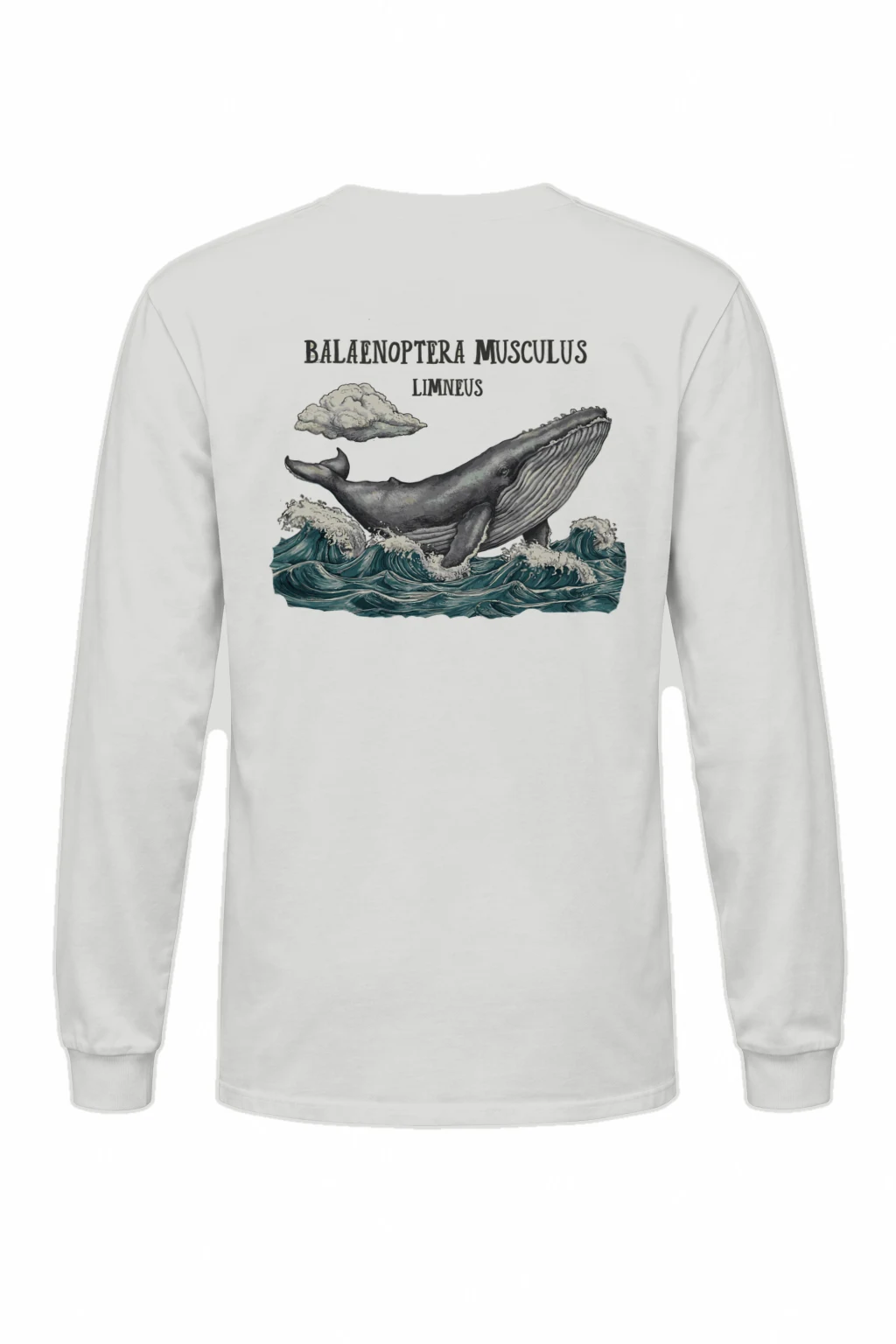 "Blue Whale Engraving" Unisex Longsleeve T-shirt | Gildan 2400