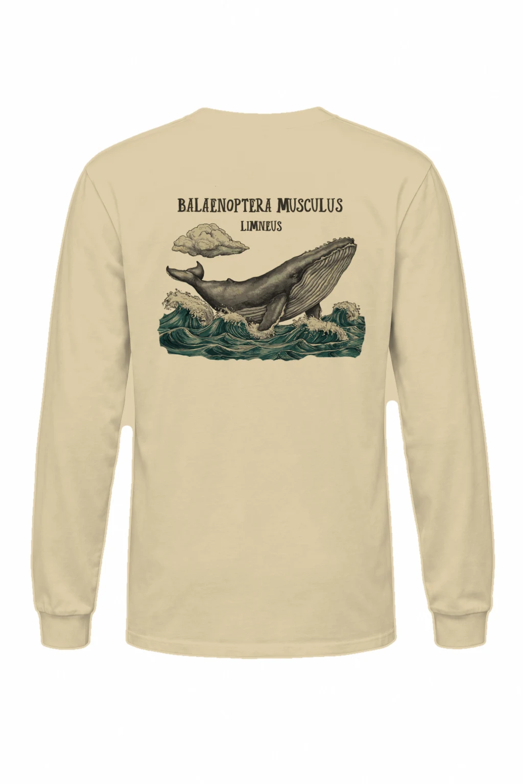 "Blue Whale Engraving" Unisex Longsleeve T-shirt | Gildan 2400