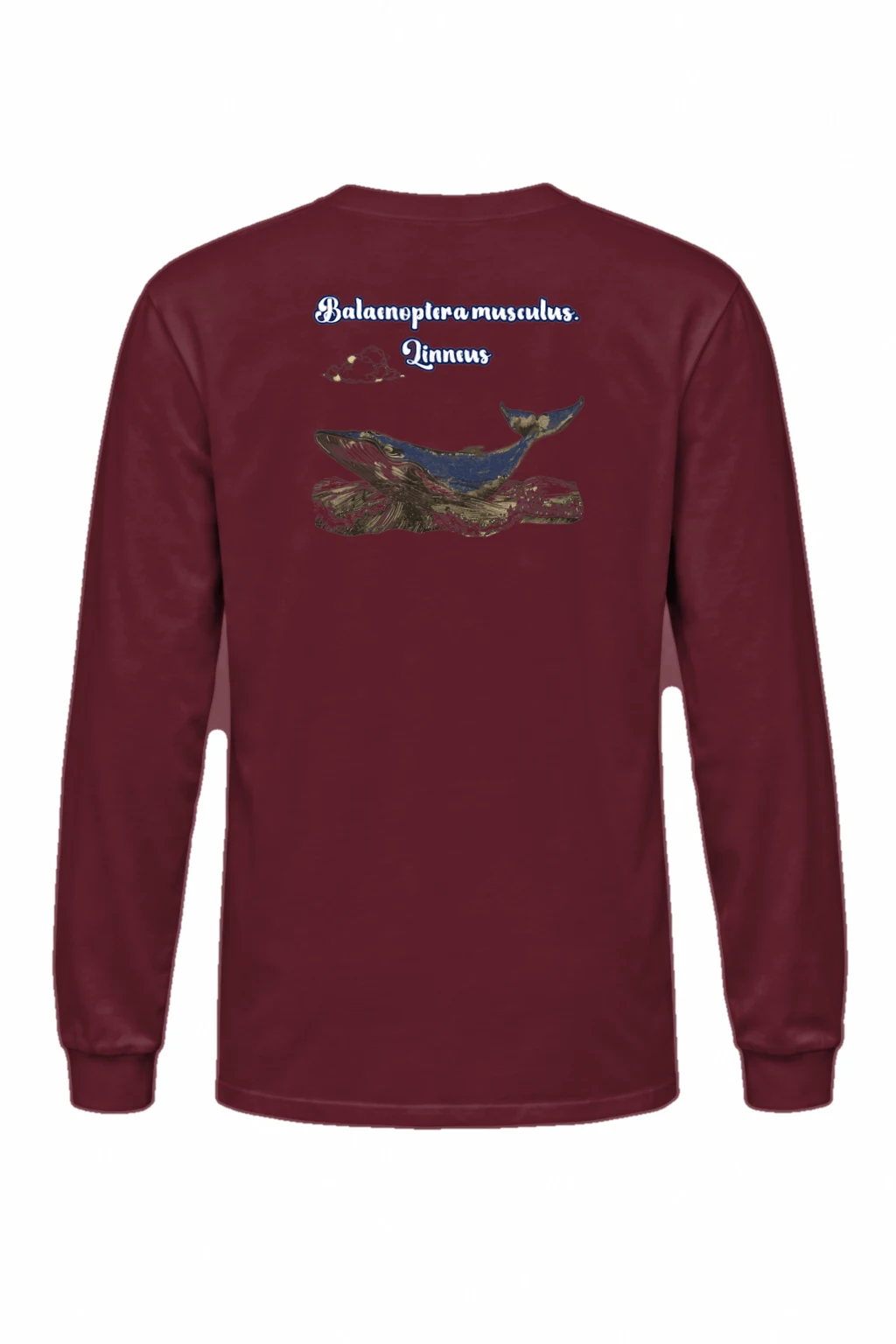 "Blue Whale Engraving" Unisex Longsleeve T-shirt | Gildan 2400
