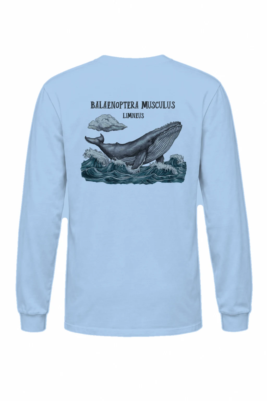 "Blue Whale Engraving" Unisex Longsleeve T-shirt | Gildan 2400