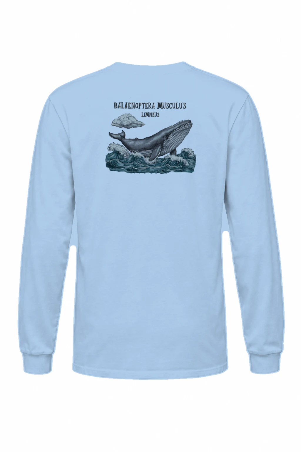 "Blue Whale Engraving" Unisex Longsleeve T-shirt | Gildan 2400