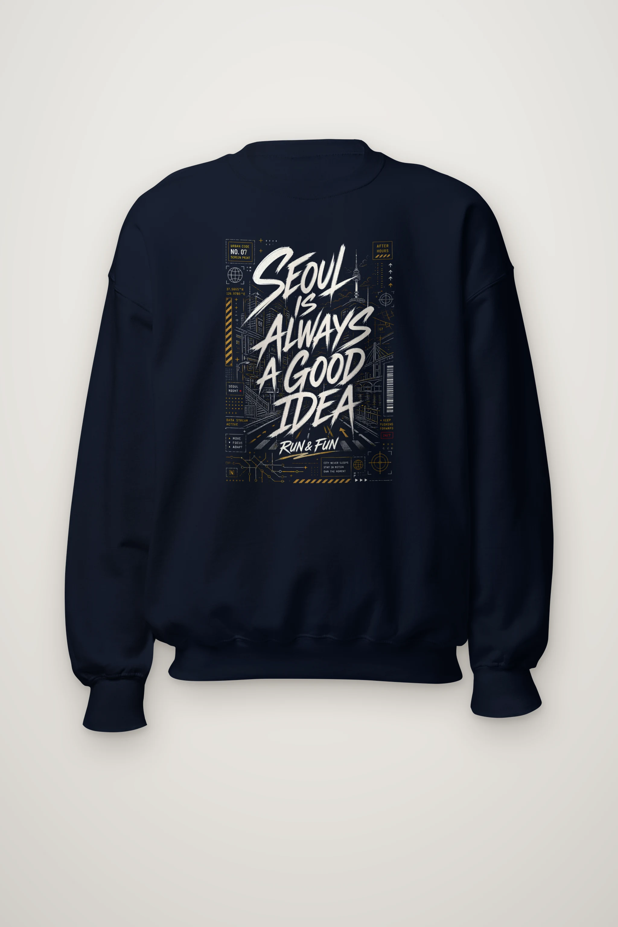 "Blueprint Letter Study" Heavy Blend Unisex Crewneck Sweatshirt