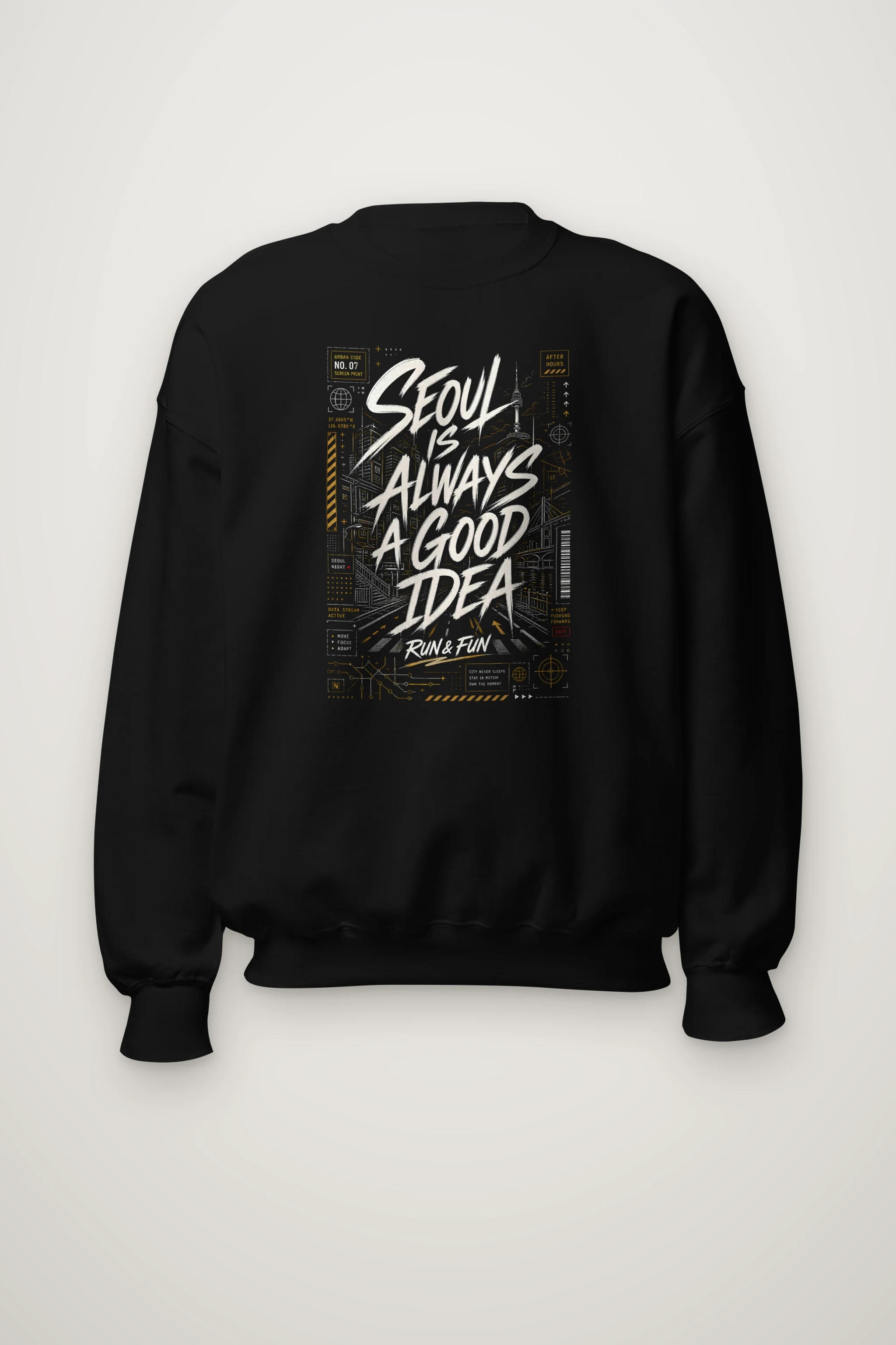 "Blueprint Letter Study" Heavy Blend Unisex Crewneck Sweatshirt