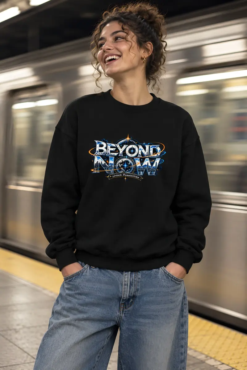 "Skyline Letter Nightfall" Heavy Blend Unisex Crewneck Sweatshirt