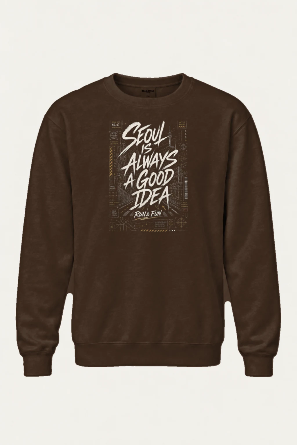 "Blueprint Script Collage" Heavy Blend Unisex Crewneck Sweatshirt | Gildan 18000